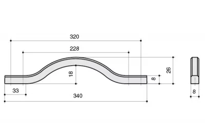 Ручка-скоба 320-288мм, отделка никель глянец воронёный