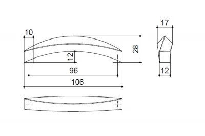Ручка-скоба 96мм, отделка сталь шлифованная