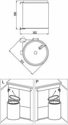 GTV: Ведро для мусора Circa 11Л PB-91024160V