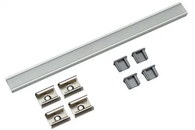 Комплект LED профиля 1506 L=2000мм, с матовым рассеивателем, заглушками 4 шт, крепежом 4 шт, накладной: КIТ1 012.1506.2000.03