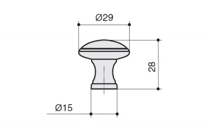 Ручка-кнопка, отделка серебро старое