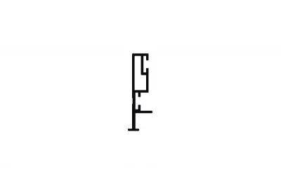 Профиль вертикальный с бортиком под наклейку стекла L=3000, отделка алюминий