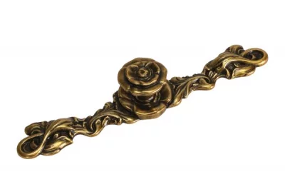 Ручка-кнопка с накладкой, отделка бронза античная французская