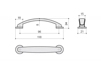 Ручка-скоба 96мм, отделка никель матовый