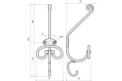 Вешалка, отделка бронза &quot;Валенсия&quot;
