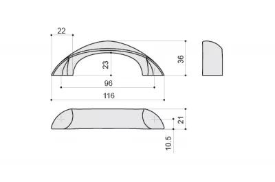 Ручка-скоба 96мм, отделка хром глянец
