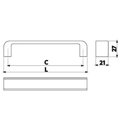 GTV: Ручка MONA L-128мм, хром-черная: UZ-MONA-128-01-20