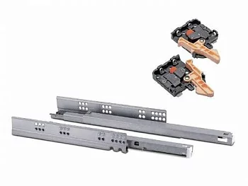 GTV: Направляющая нижнего монтажа 500мм 35кг Modern Slide с доводчиком полное выдвижение GTV PB-0SHX-500-A