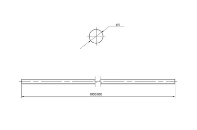 Поручень прямой 1000мм, отделка хром глянец