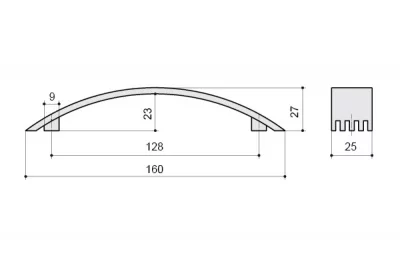 Ручка-скоба 128мм, отделка хром матовый