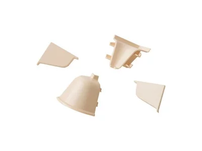Комплект соединителей овального пристеночного бортика (VER%/35), (4ч.:2 загл., 90°внут.+90°внеш.) пластик, светло-бежевый 92107