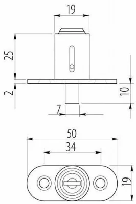 GTV: Замок мебельный - 105 хром ZZ-B0-105-01