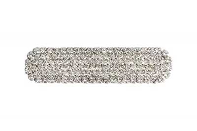 Накладка декоративная овальная, отделка никель + горный хрусталь