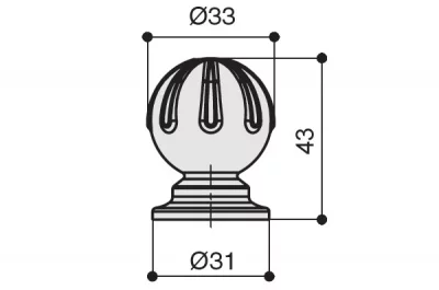 Ручка-кнопка, отделка бронза античная темная