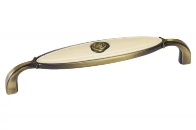 Ручка-скоба 128мм, отделка бронза + вставка