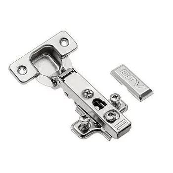 GTV: Петля накладная с клипом GTV H=0 без пружины, 45мм с эксцентриковой регулировкой с евро шурупом ZP-COCA450-ZE