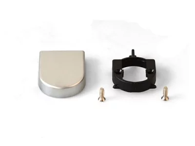 Накладка декоративая для петель серии QS под стекло, полуовальная матовый хром (4 части)