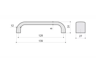 Ручка-скоба 128мм, отделка хром матовый