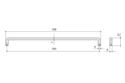 Ручка-скоба 320мм, отделка мокко темный