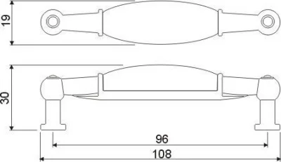 GTV: Мебельная фарфоровая ручка старое золото/золотой орнамент UP-WP0728-BX