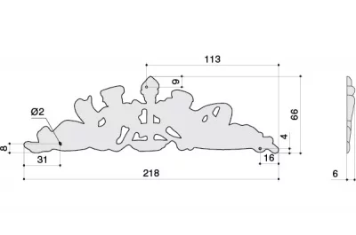 Накладка декоративная, отделка бронза "Валенсия"