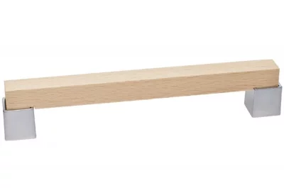 Ручка-скоба 128мм, отделка бук + хром матовый