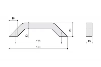 Ручка-скоба 128мм, отделка хром глянец