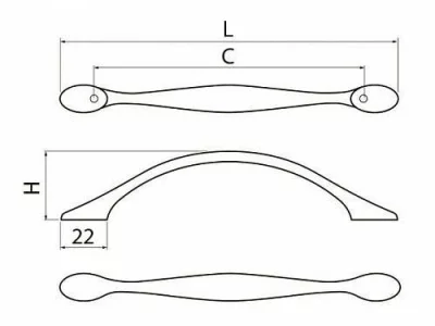 Ручка мебельная CAMAIO C=96мм черный хром GTV UZ-CAMAI-96-12