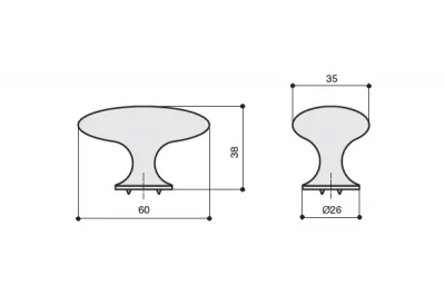 Ручка-кнопка, отделка медь античная