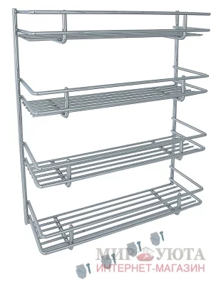 Полка четырехуровневая, хром: PAA04