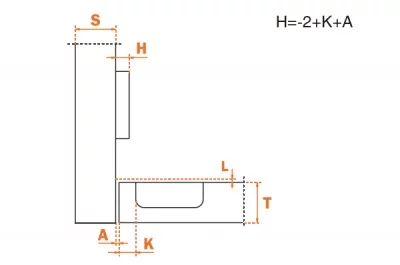Петля 110" вкладная с доводчиком, отделка титаниум