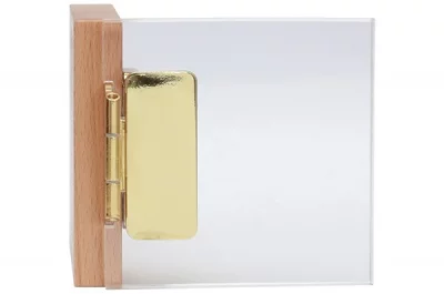 Петля полунакладная для стекла, угол открывания 230°, отделка латунь