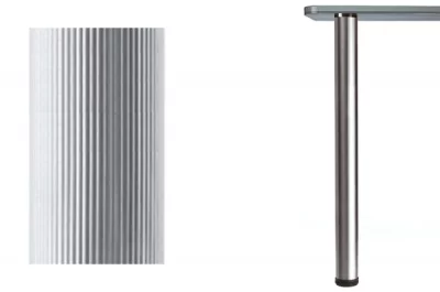 615 Crystal Комплект ног d.60мм Н470 для стеклянного стола, рифлёный алюминий (4 ноги + 4 базы)