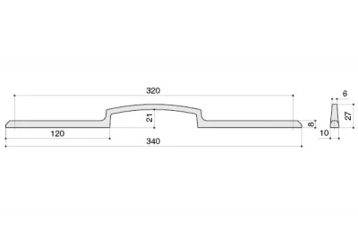 Ручка-скоба 320мм, отделка хром матовый лакированный