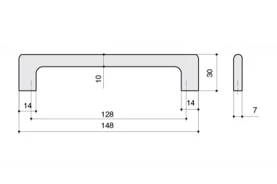 Ручка-скоба 128мм, отделка хром глянец