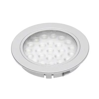 GTV: Светильник LED врезной Alvaro, 12V DC, 1.7W, 24 SMD3528, 200см провод с miniAMP (2 метиза, скоч 3M), теплый белый LD-AL24CB-53