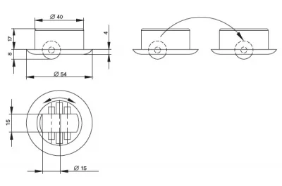 Колёсная опора, поворотная, цвет чёрный Колёсная опора, поворотная, цвет чёрный