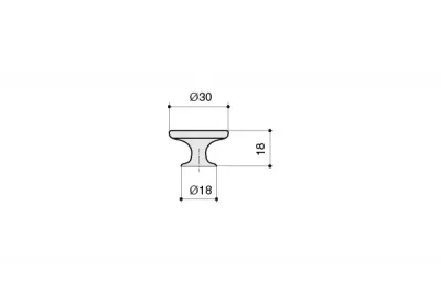 Ручка-кнопка, отделка серебро античное