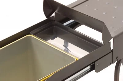 Ведро для мусора (21л) выдвижное, пластик светло-серый + серый кварц