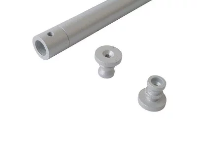 Ребро жесткости 235 мм, крепление профиль/стена CAFIM (комплект: труба + крепление), серебро