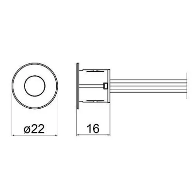 GTV: Сенсорный выключатель с регулируемой яркостью 12V - 24V DC, 1000мм кабель, белый AE-WDSB-10DIM