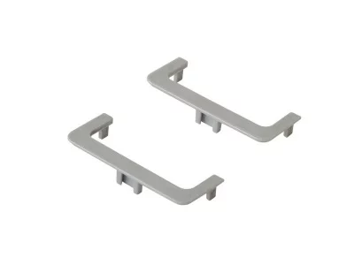 Комплект торцевых заглушек П-образных среднего профиля GOLA Alphalux(2 части:L+R), пластик серый