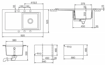 Schock: 700211 Мойка Domus 45D Cristalite, Цвет: лунный камень