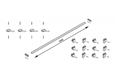 Карниз 3-х рядный L.3000мм, для потолочного крепления декоративных панелей, в комплекте с крепежом, отделка белая
