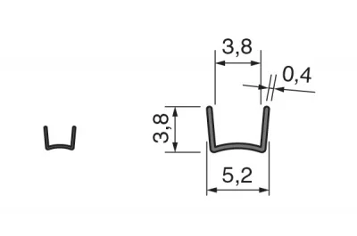 V0314R102 Уплотнитель пластиковый для стекла 4мм, L=4000мм, отделка транспарент V0314R102 Уплотнитель пластиковый для стекла 4мм, L=4000мм, отделка транспарент