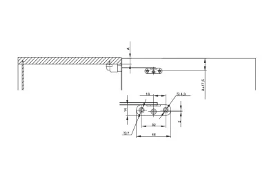 Механизм для секретера с регулировкой усилия и магнитом, левый, отделка черная
