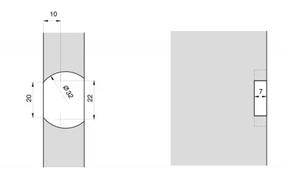 Петля декоративная врезная, отделка бронза античная