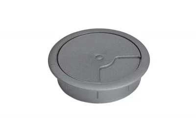 Заглушка кабель-канал, d.60, отделка серебристый металлик