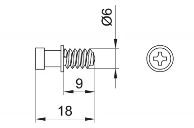 Евровинт 5х9мм для стяжки Normal-330, отделка цинк Евровинт 5х9мм для стяжки Normal-330, отделка цинк