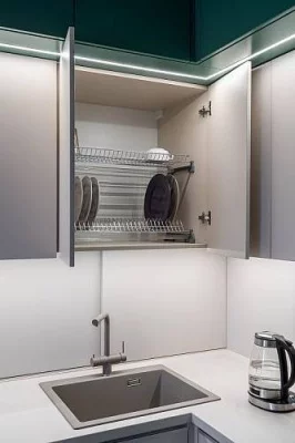 GTV: Сушка для посуды - "ВАРИАНТ 3" L-600 мм хром, для плиты 16-18мм: OC-2PV360-02-18